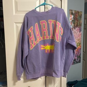 Keith Haring purple oversized sweatshirt